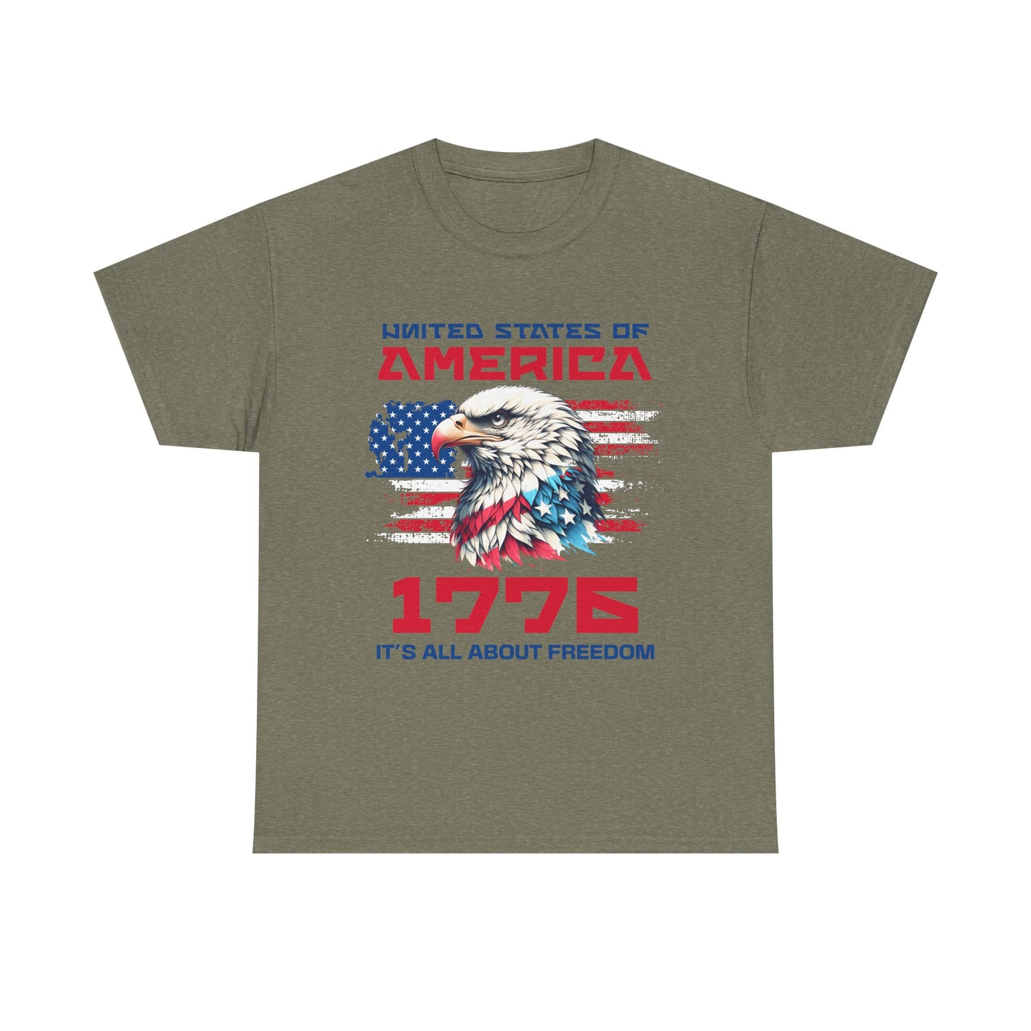 Patriotic Eagle Freedom Tee - Unisex Heavy Cotton Shirt for Fourth of July and Memorial Day