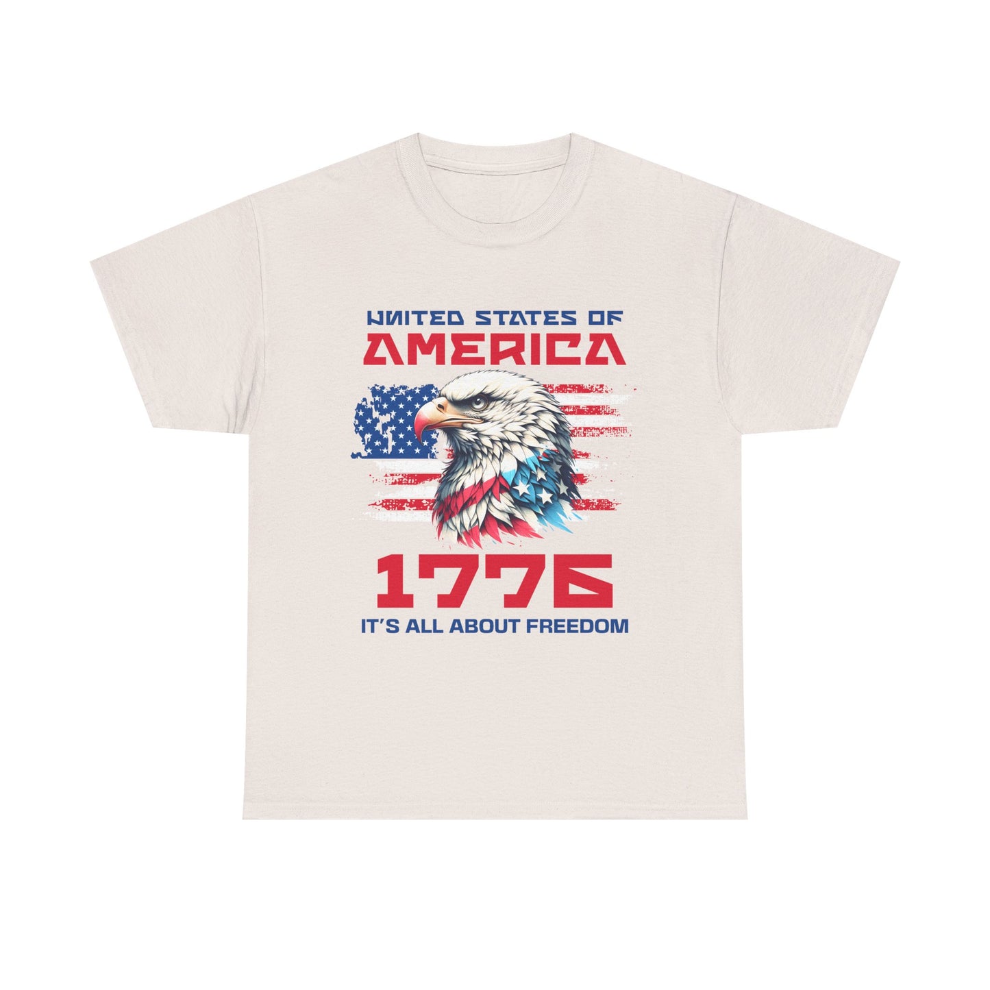 Patriotic Eagle Freedom Tee - Unisex Heavy Cotton Shirt for Fourth of July and Memorial Day