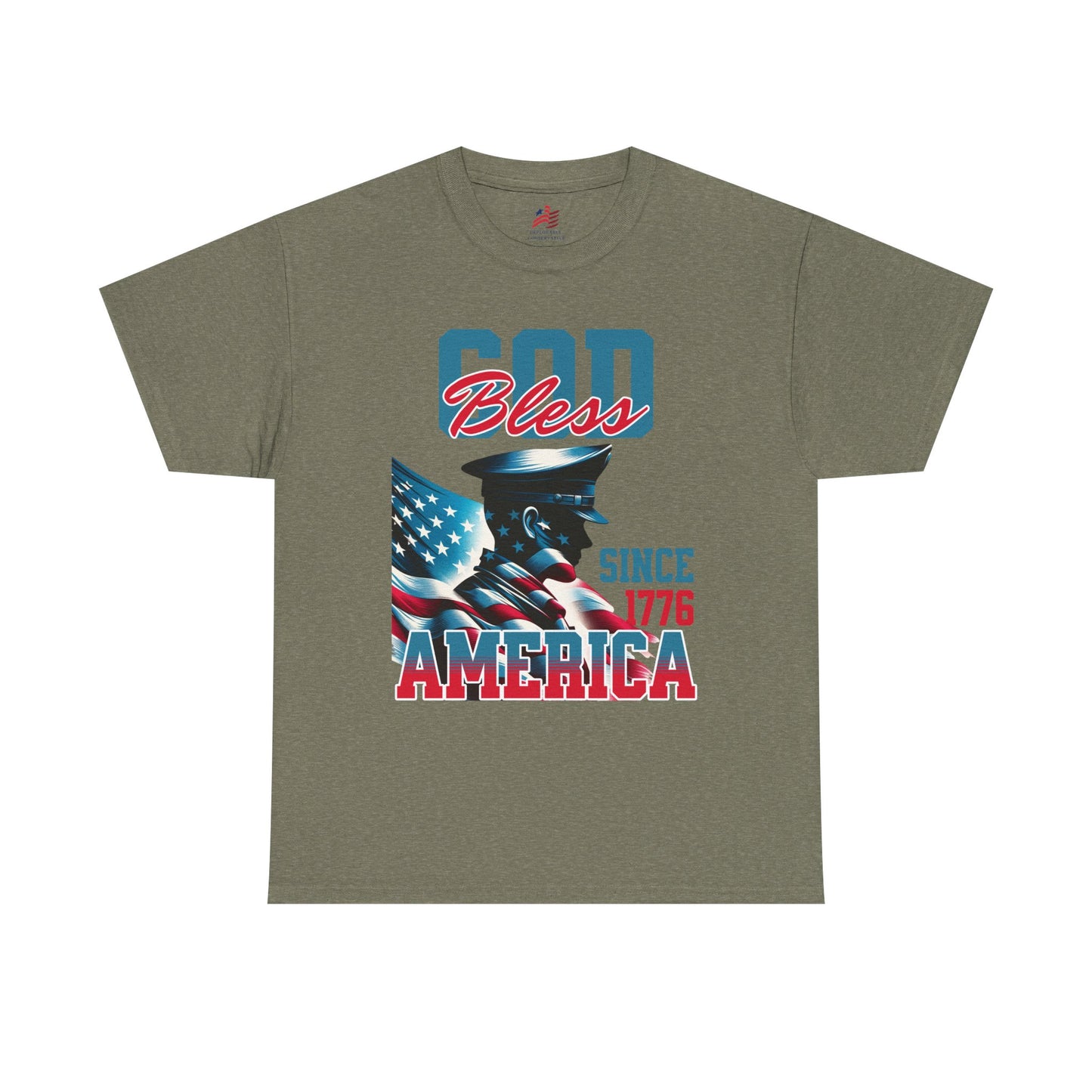 God Bless America Unisex Heavy Cotton Tee - Patriotic Graphic T-Shirt