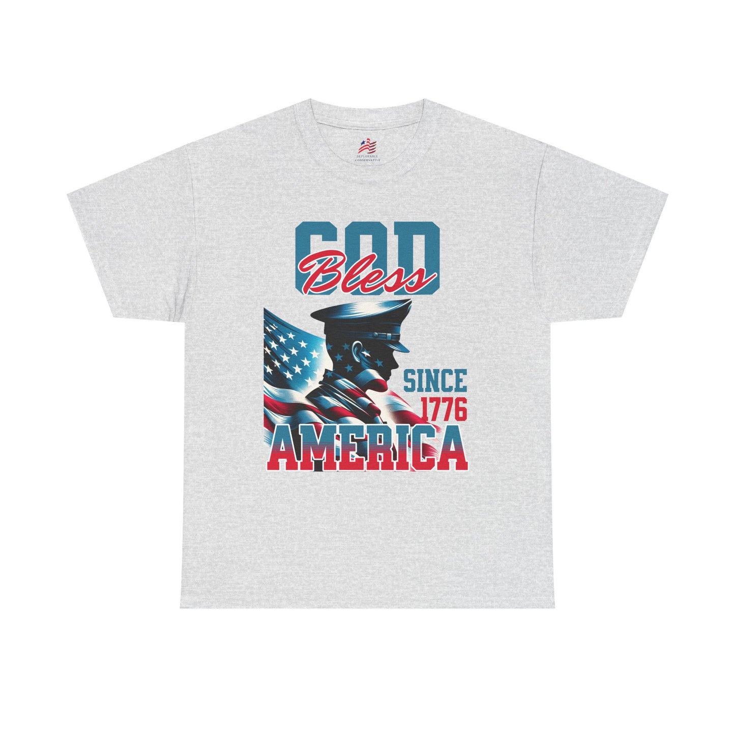 God Bless America Unisex Heavy Cotton Tee - Patriotic Graphic T-Shirt