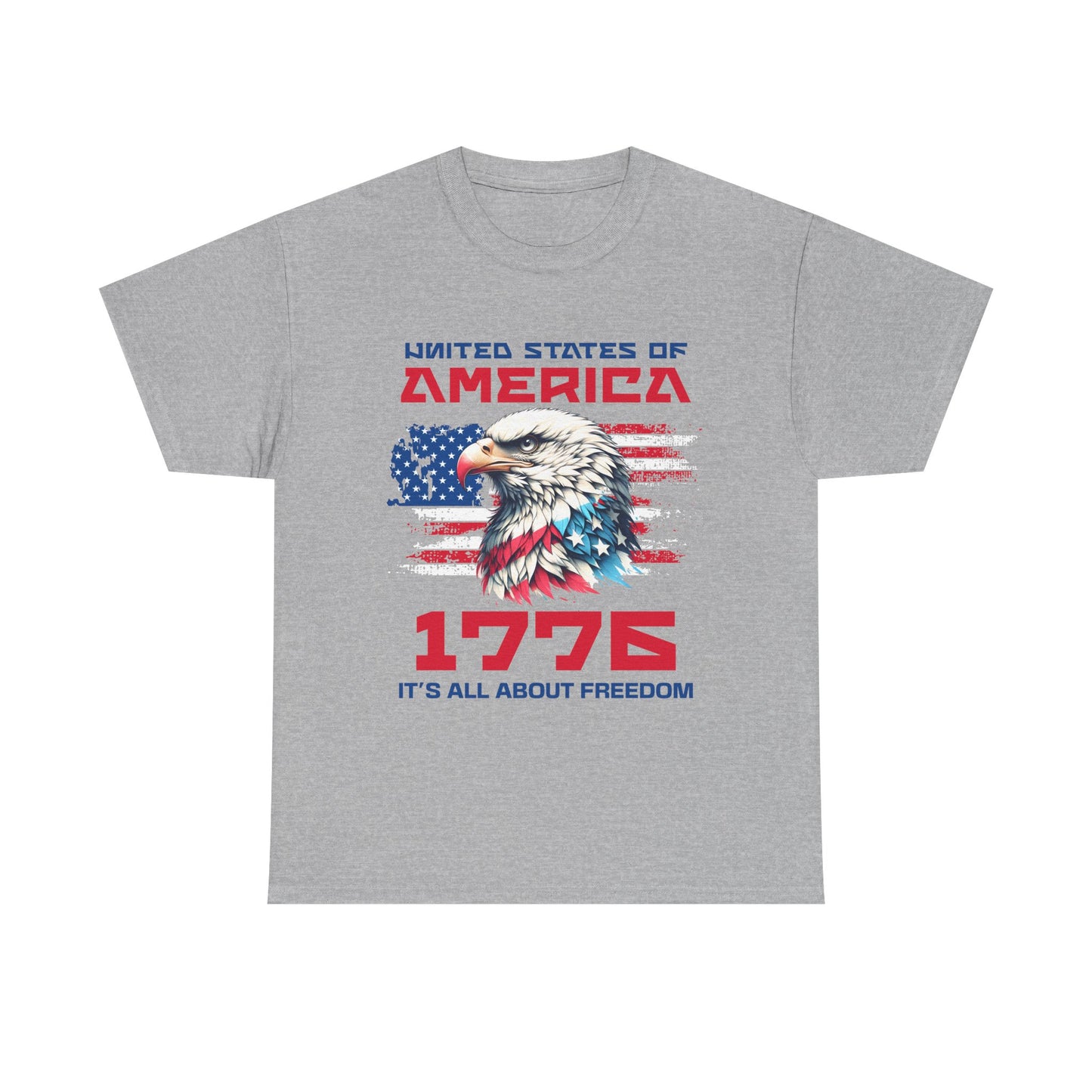 Patriotic Eagle Freedom Tee - Unisex Heavy Cotton Shirt for Fourth of July and Memorial Day