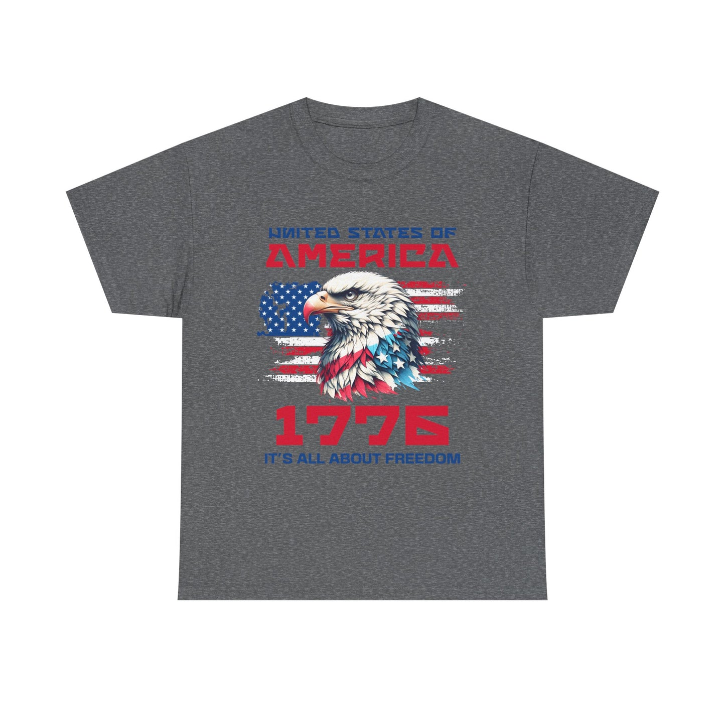 Patriotic Eagle Freedom Tee - Unisex Heavy Cotton Shirt for Fourth of July and Memorial Day