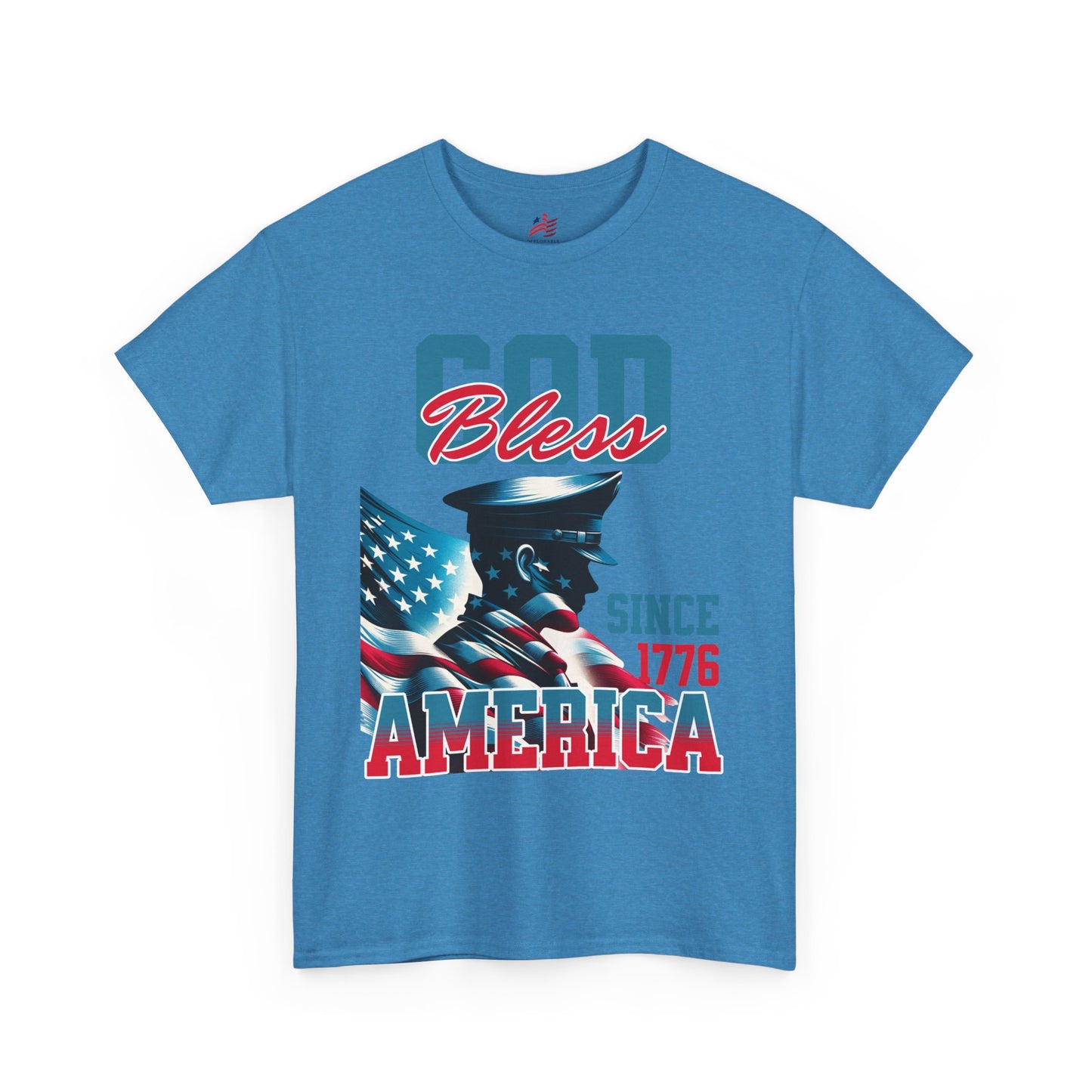 God Bless America Unisex Heavy Cotton Tee - Patriotic Graphic T-Shirt