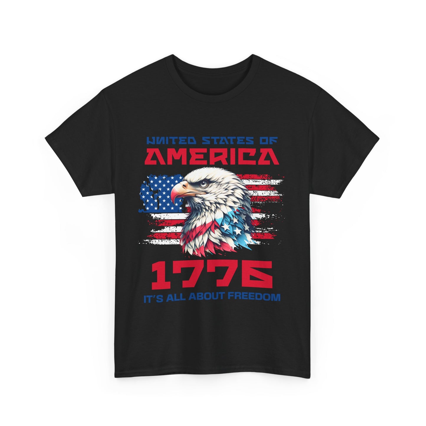 Patriotic Eagle Freedom Tee - Unisex Heavy Cotton Shirt for Fourth of July and Memorial Day