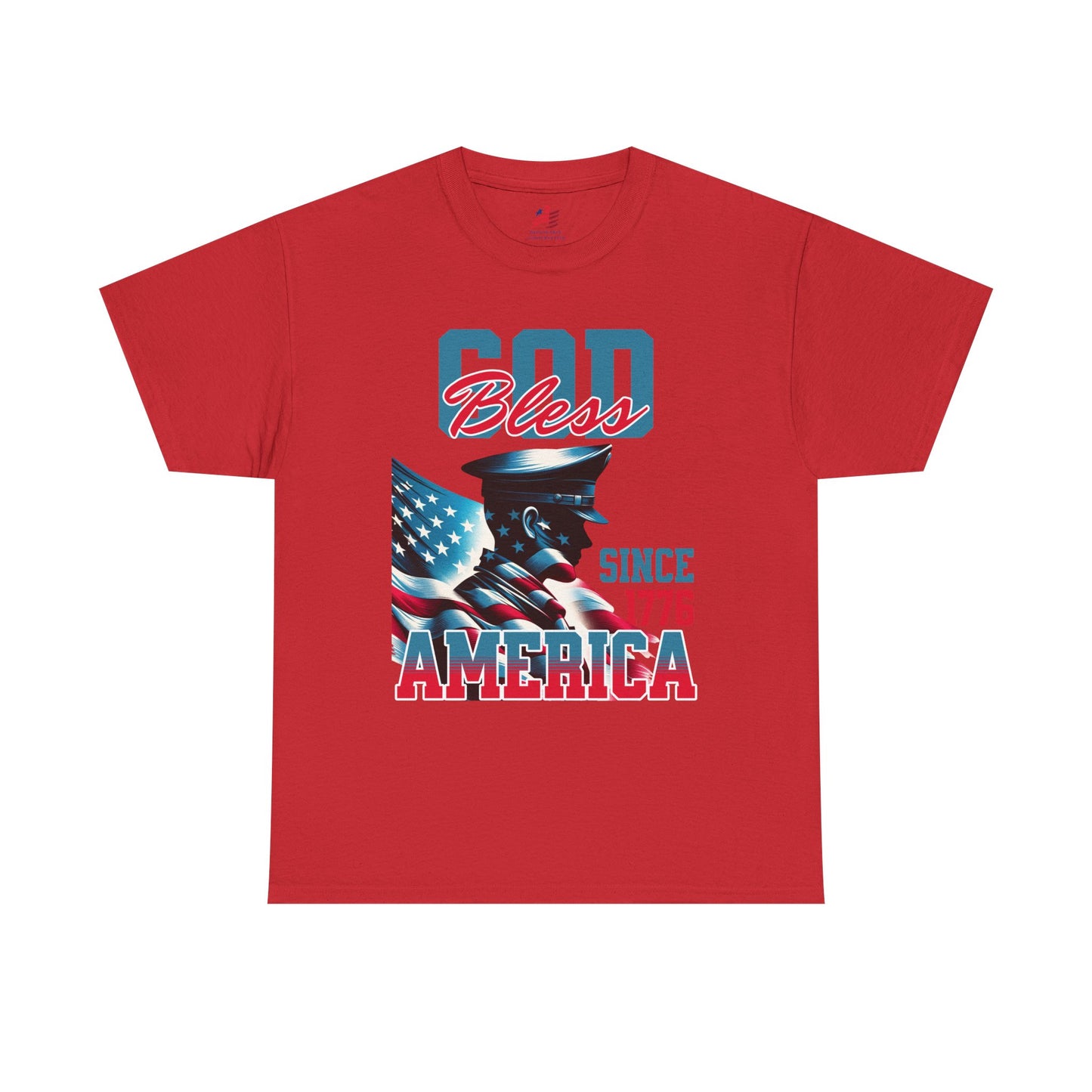 God Bless America Unisex Heavy Cotton Tee - Patriotic Graphic T-Shirt