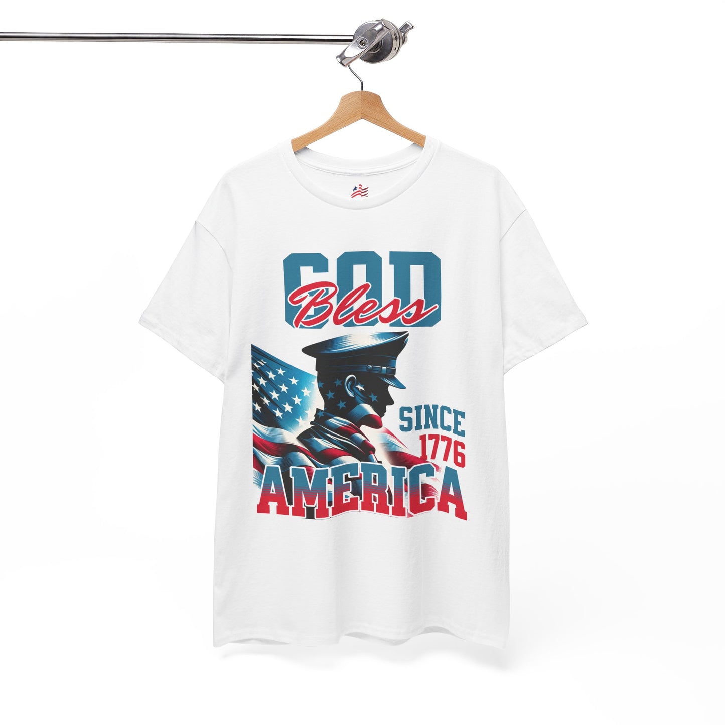 God Bless America Unisex Heavy Cotton Tee - Patriotic Graphic T-Shirt