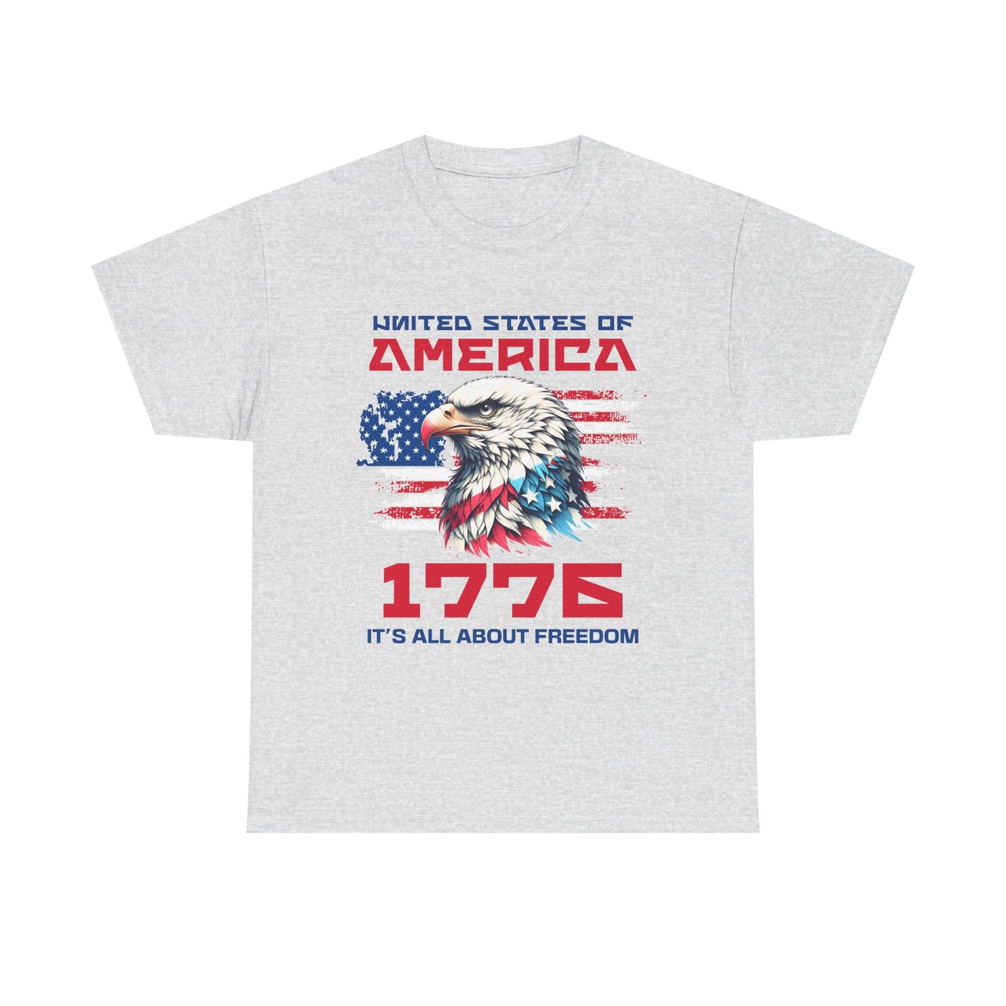 Patriotic Eagle Freedom Tee - Unisex Heavy Cotton Shirt for Fourth of July and Memorial Day
