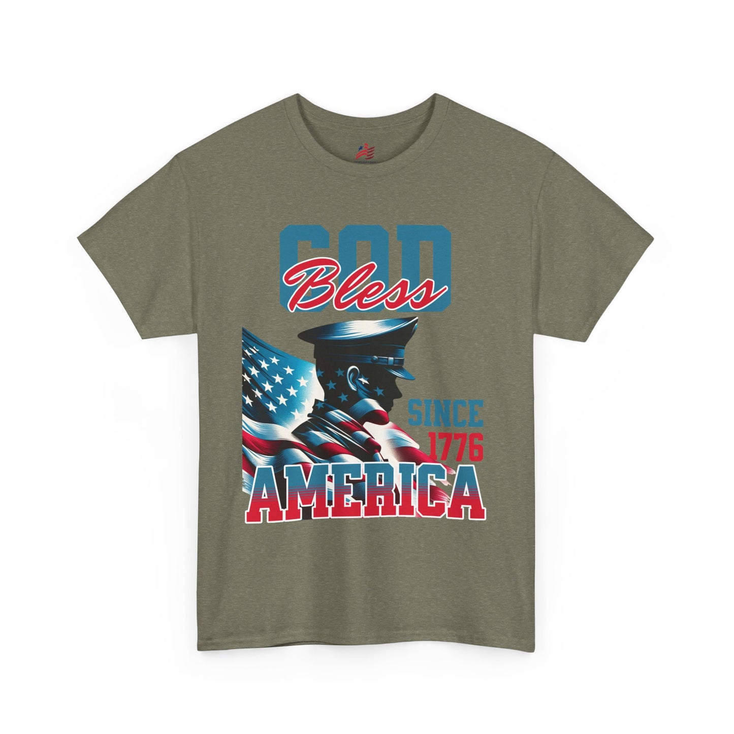 God Bless America Unisex Heavy Cotton Tee - Patriotic Graphic T-Shirt
