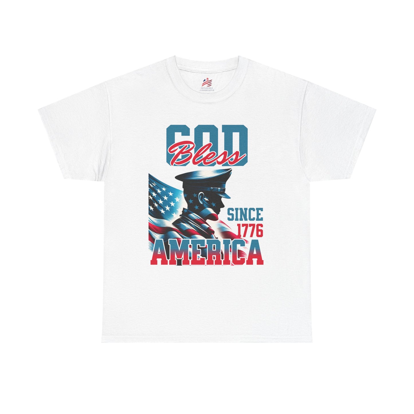 God Bless America Unisex Heavy Cotton Tee - Patriotic Graphic T-Shirt