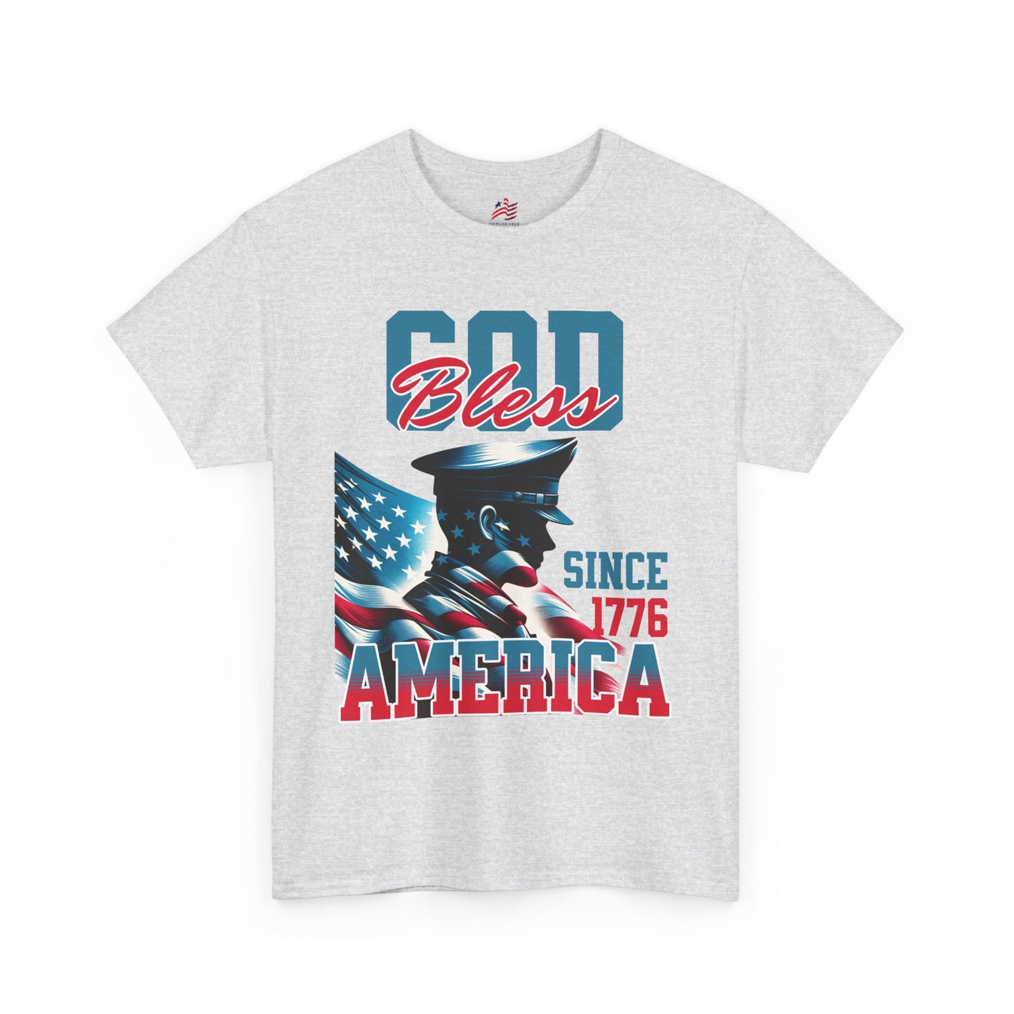 God Bless America Unisex Heavy Cotton Tee - Patriotic Graphic T-Shirt