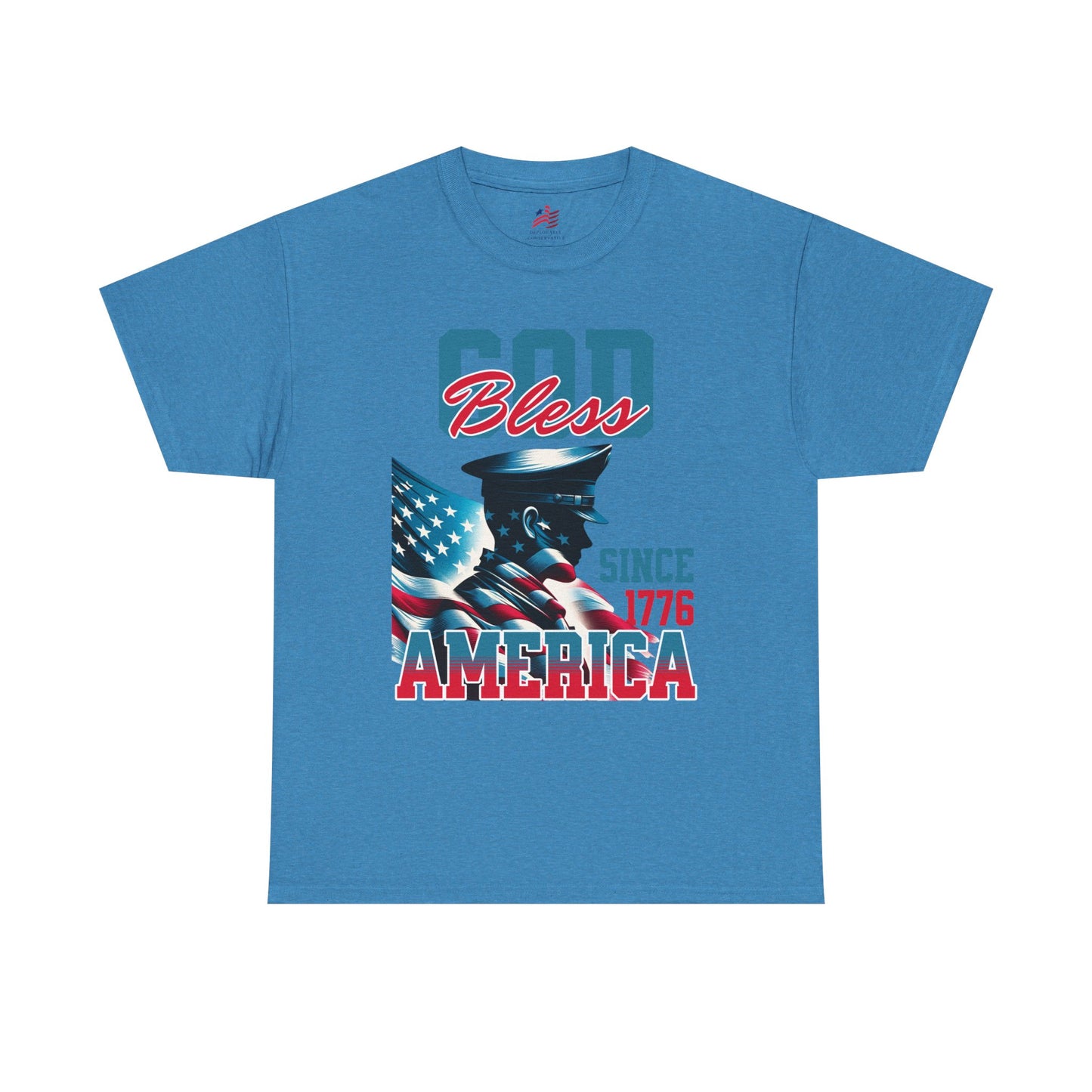 God Bless America Unisex Heavy Cotton Tee - Patriotic Graphic T-Shirt