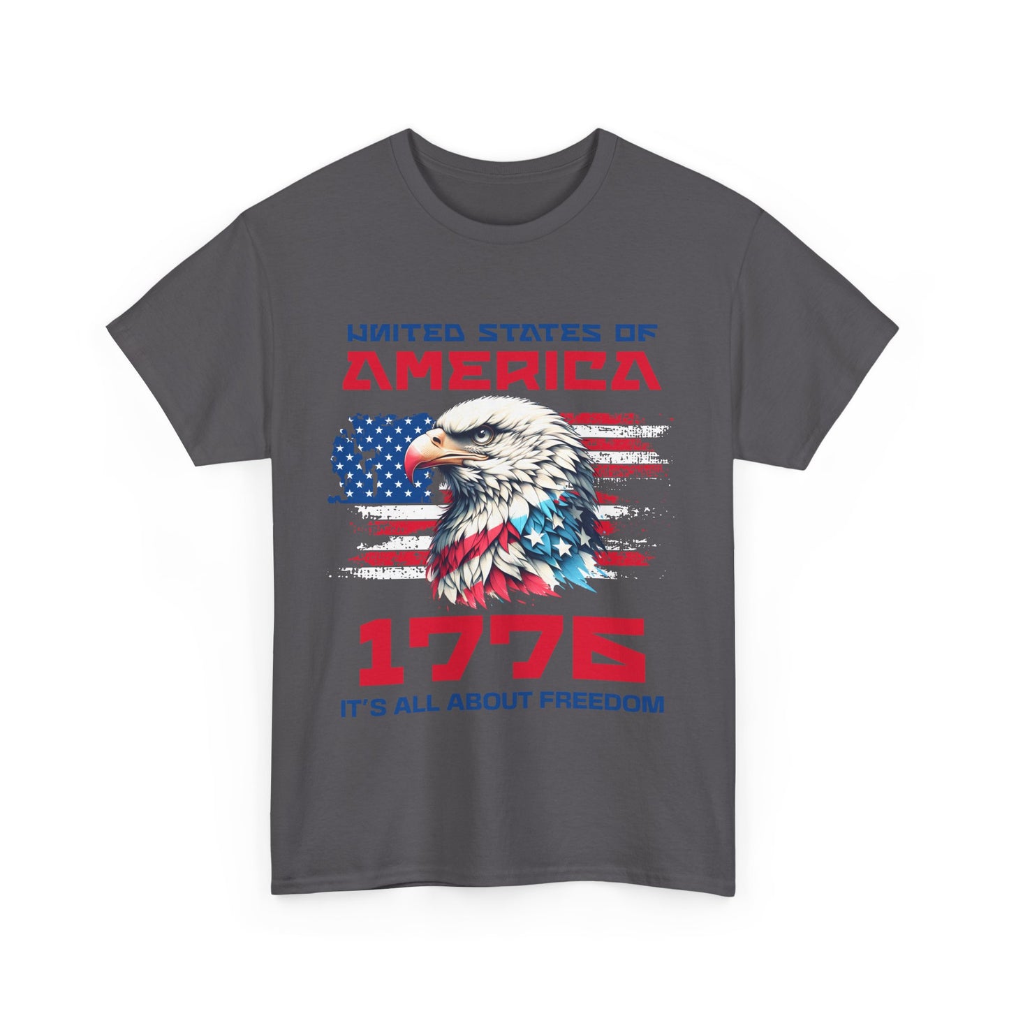 Patriotic Eagle Freedom Tee - Unisex Heavy Cotton Shirt for Fourth of July and Memorial Day
