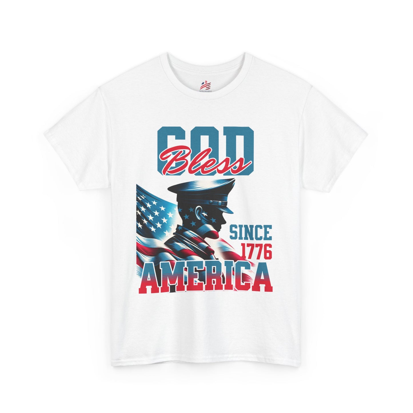 God Bless America Unisex Heavy Cotton Tee - Patriotic Graphic T-Shirt