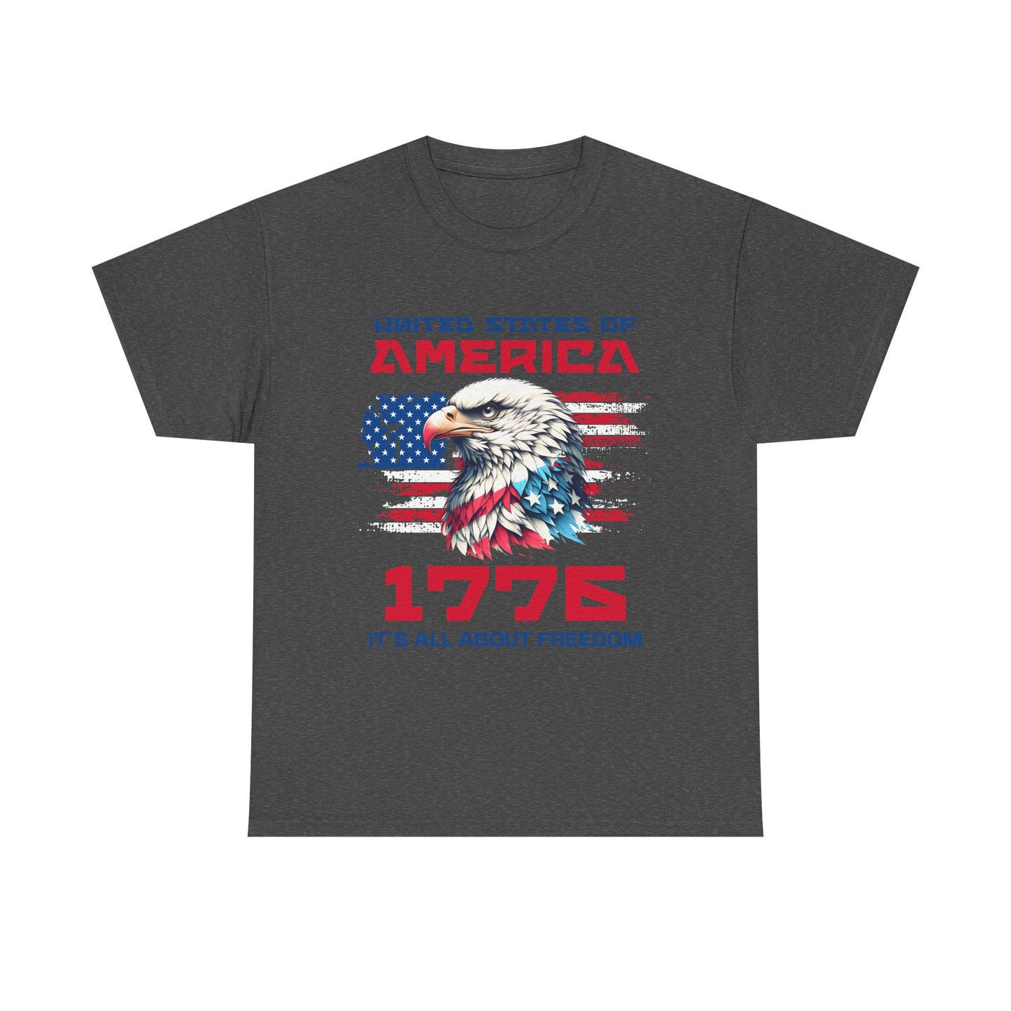 Patriotic Eagle Freedom Tee - Unisex Heavy Cotton Shirt for Fourth of July and Memorial Day