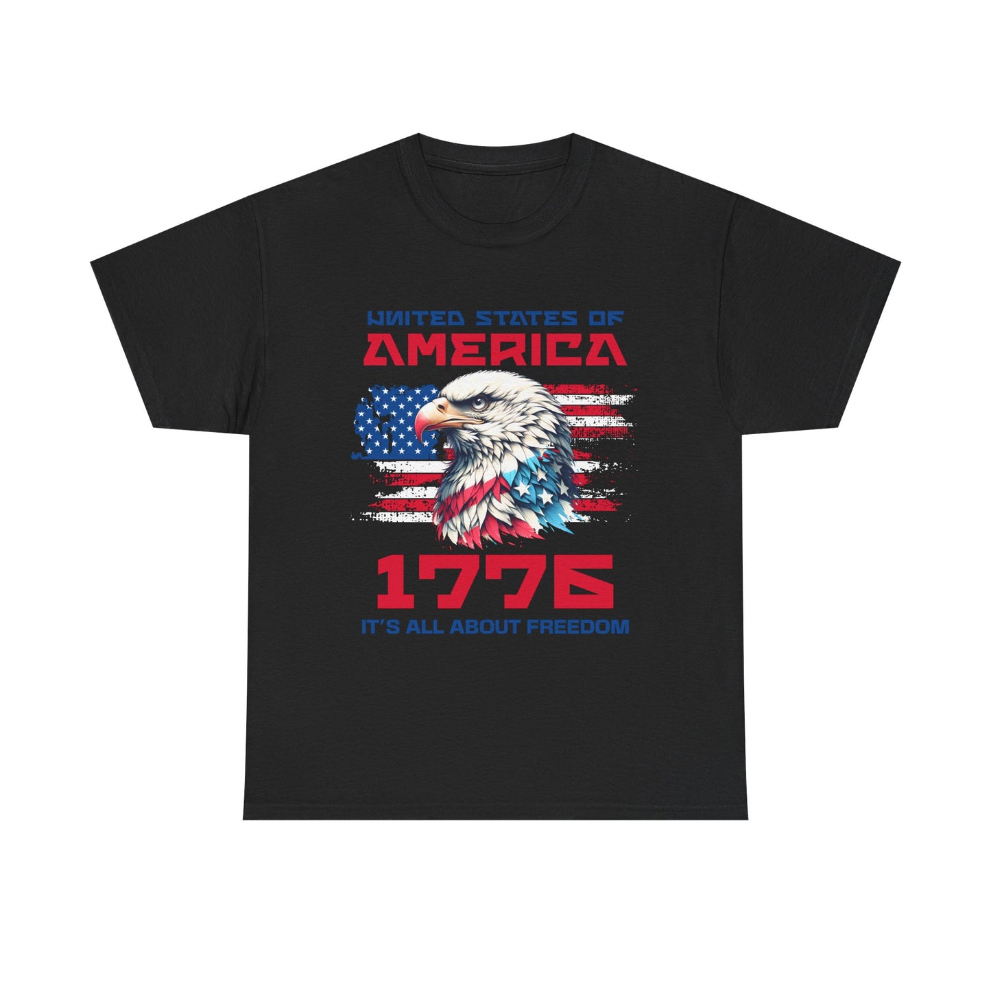 Patriotic Eagle Freedom Tee - Unisex Heavy Cotton Shirt for Fourth of July and Memorial Day