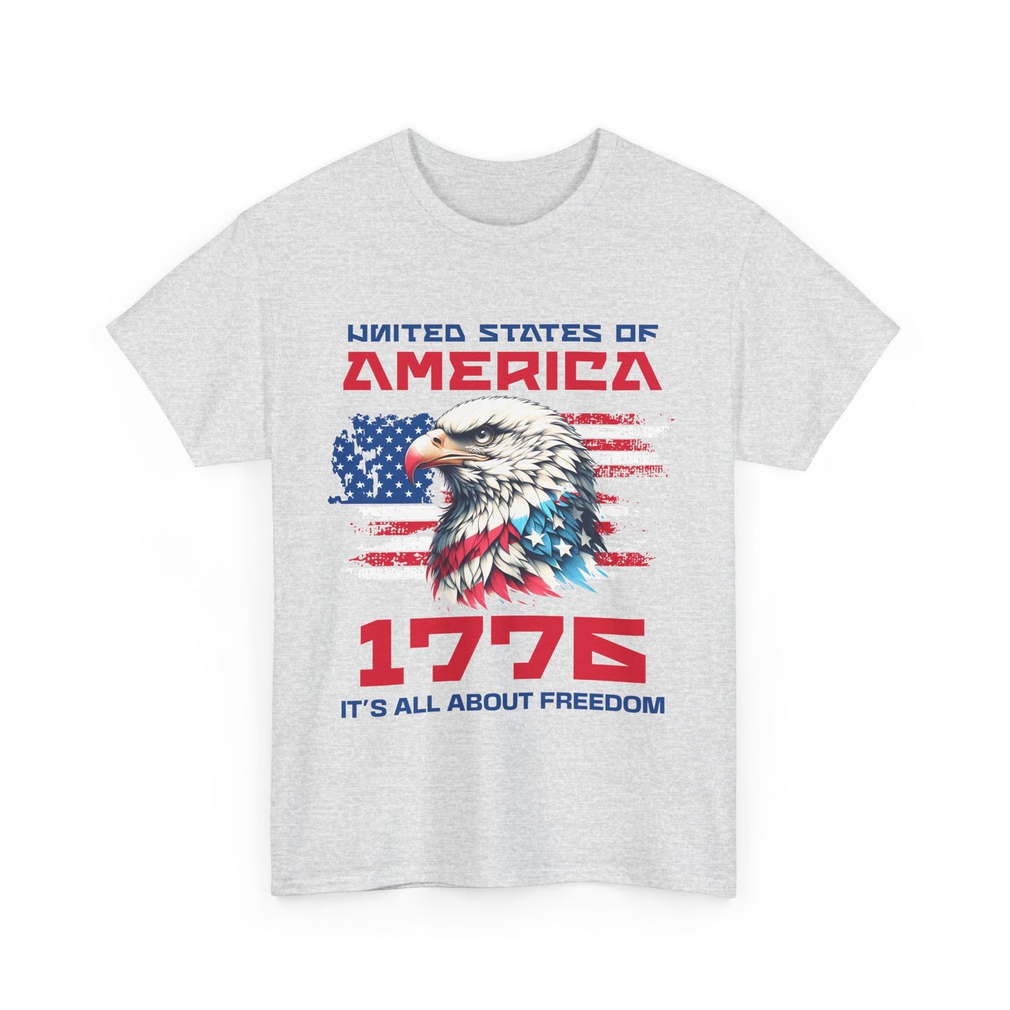 Patriotic Eagle Freedom Tee - Unisex Heavy Cotton Shirt for Fourth of July and Memorial Day