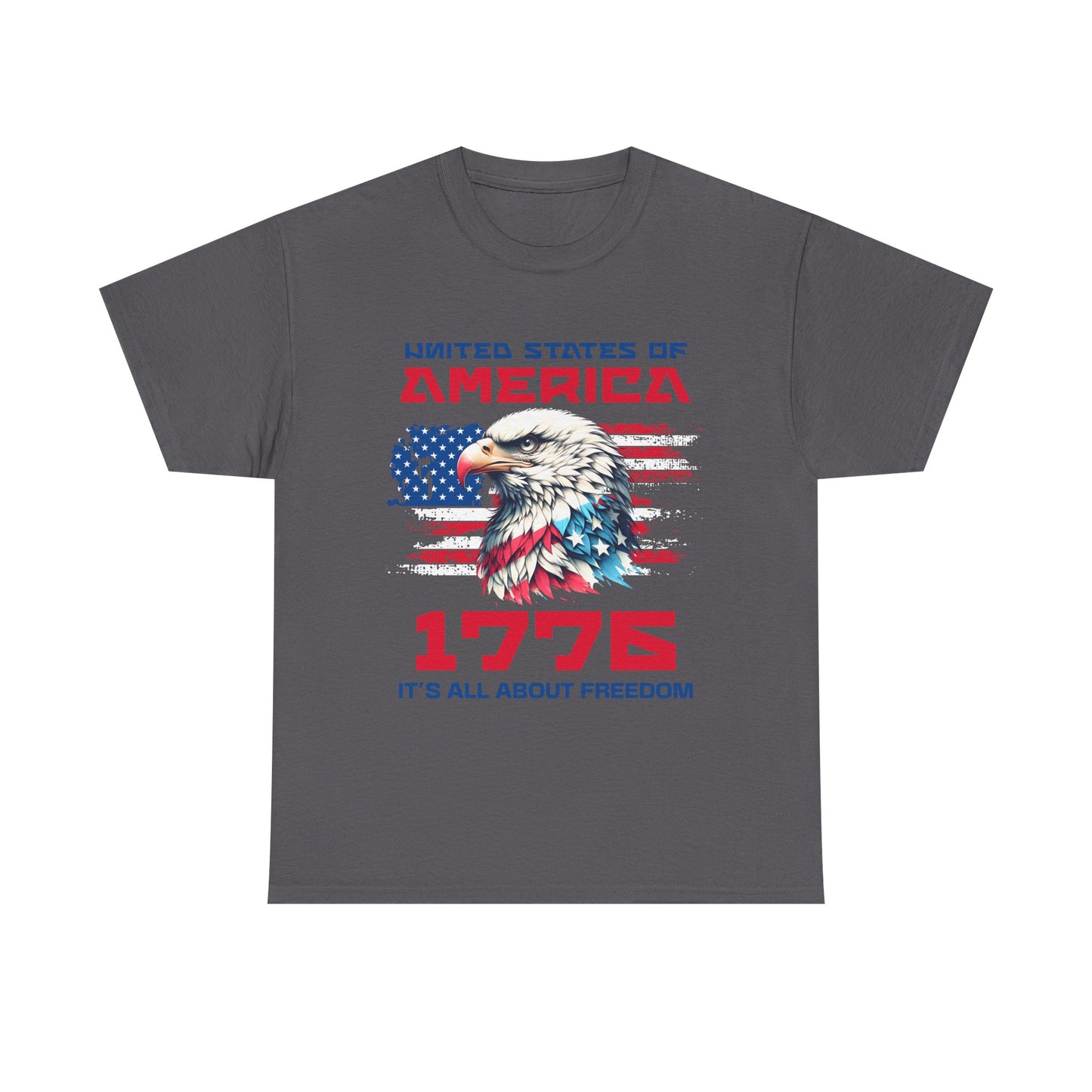 Patriotic Eagle Freedom Tee - Unisex Heavy Cotton Shirt for Fourth of July and Memorial Day