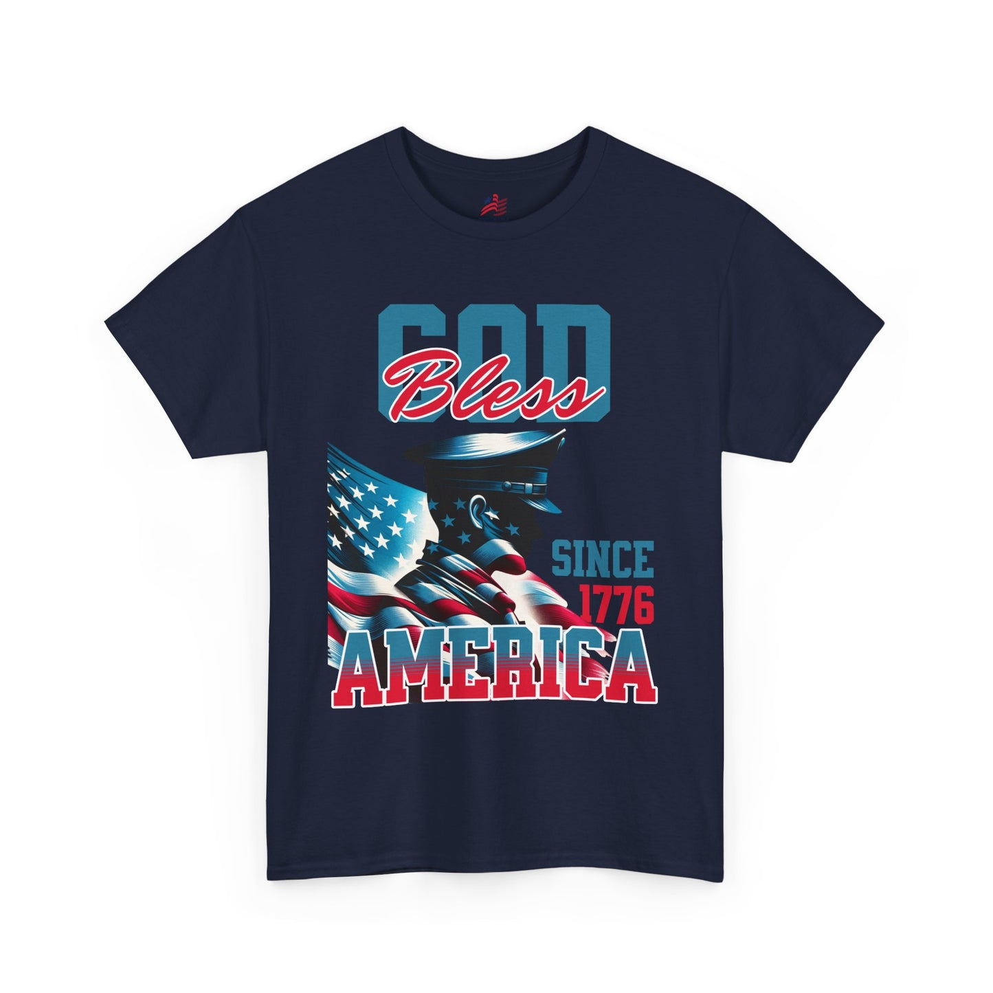 God Bless America Unisex Heavy Cotton Tee - Patriotic Graphic T-Shirt