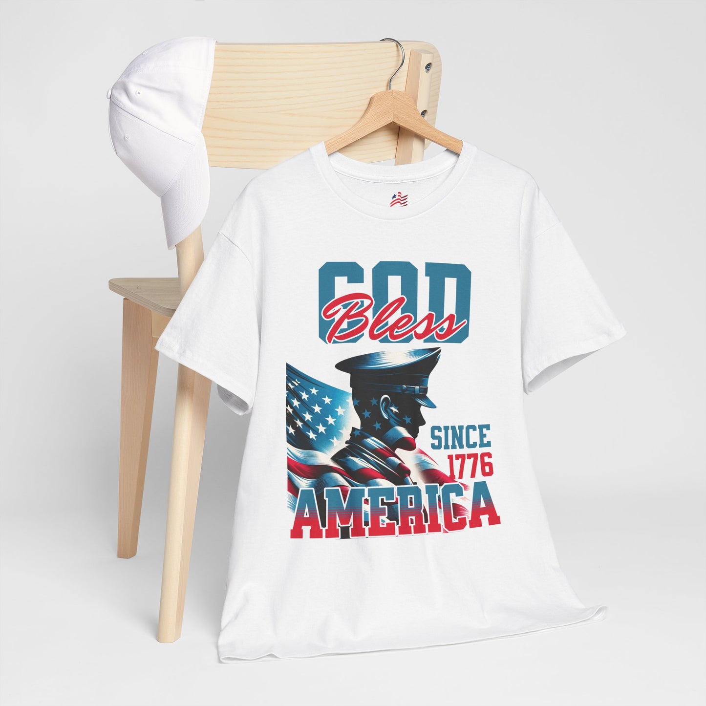 God Bless America Unisex Heavy Cotton Tee - Patriotic Graphic T-Shirt