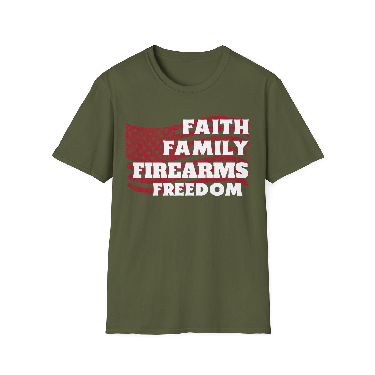 FAITH FAMILY FIREARMS FREEDOM Unisex Softstyle T-Shirt