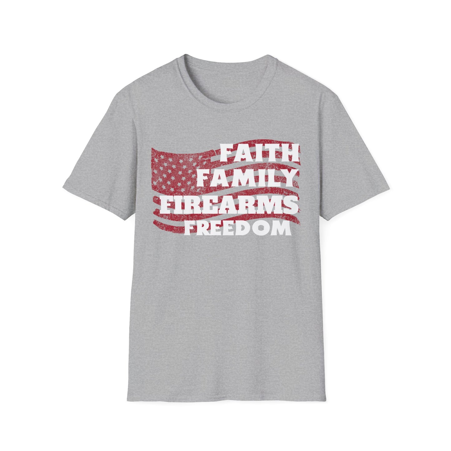 FAITH FAMILY FIREARMS FREEDOM Unisex Softstyle T-Shirt