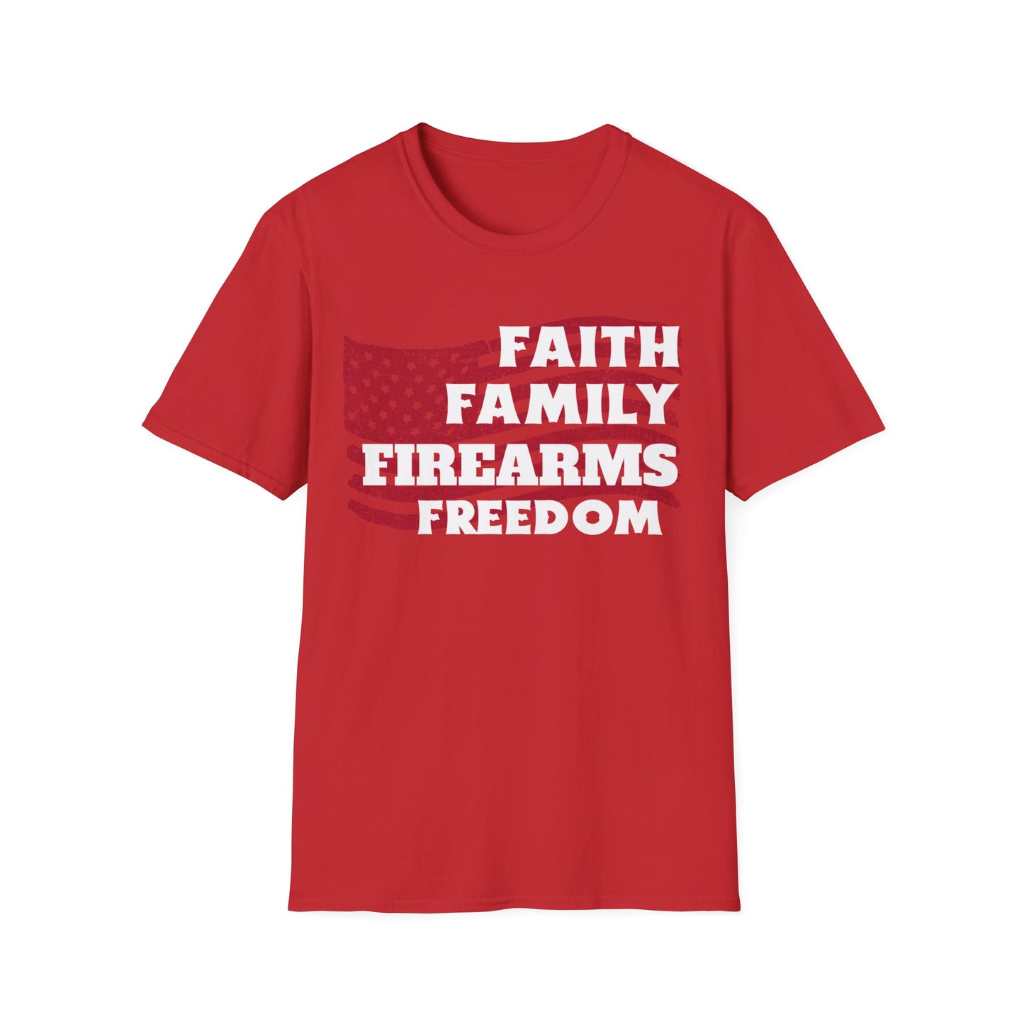 FAITH FAMILY FIREARMS FREEDOM Unisex Softstyle T-Shirt