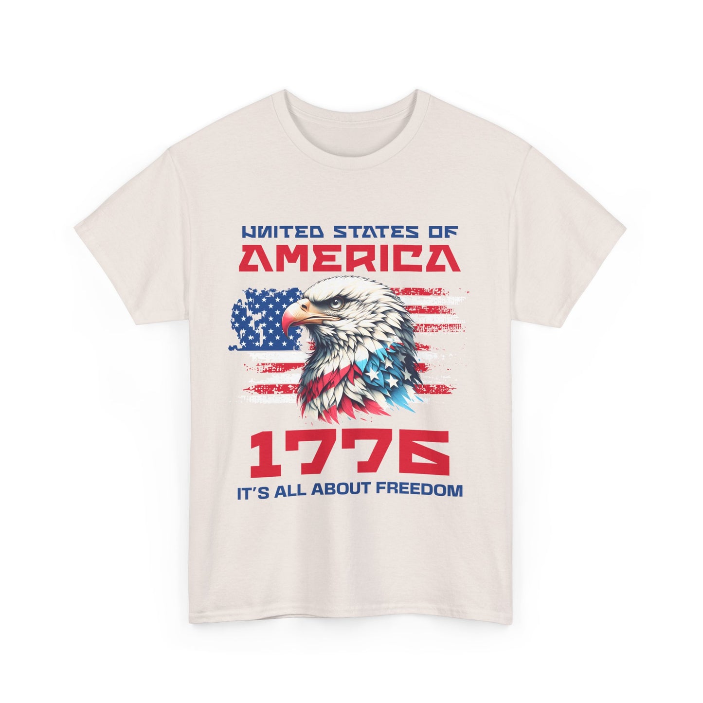 Patriotic Eagle Freedom Tee - Unisex Heavy Cotton Shirt for Fourth of July and Memorial Day