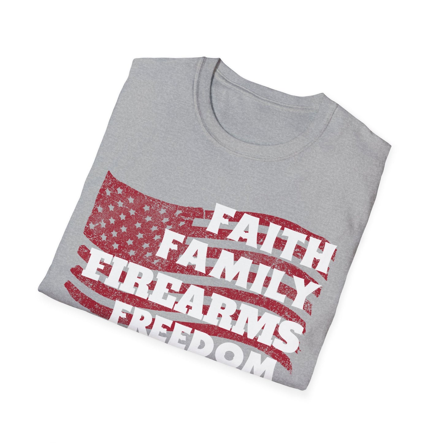 FAITH FAMILY FIREARMS FREEDOM Unisex Softstyle T-Shirt