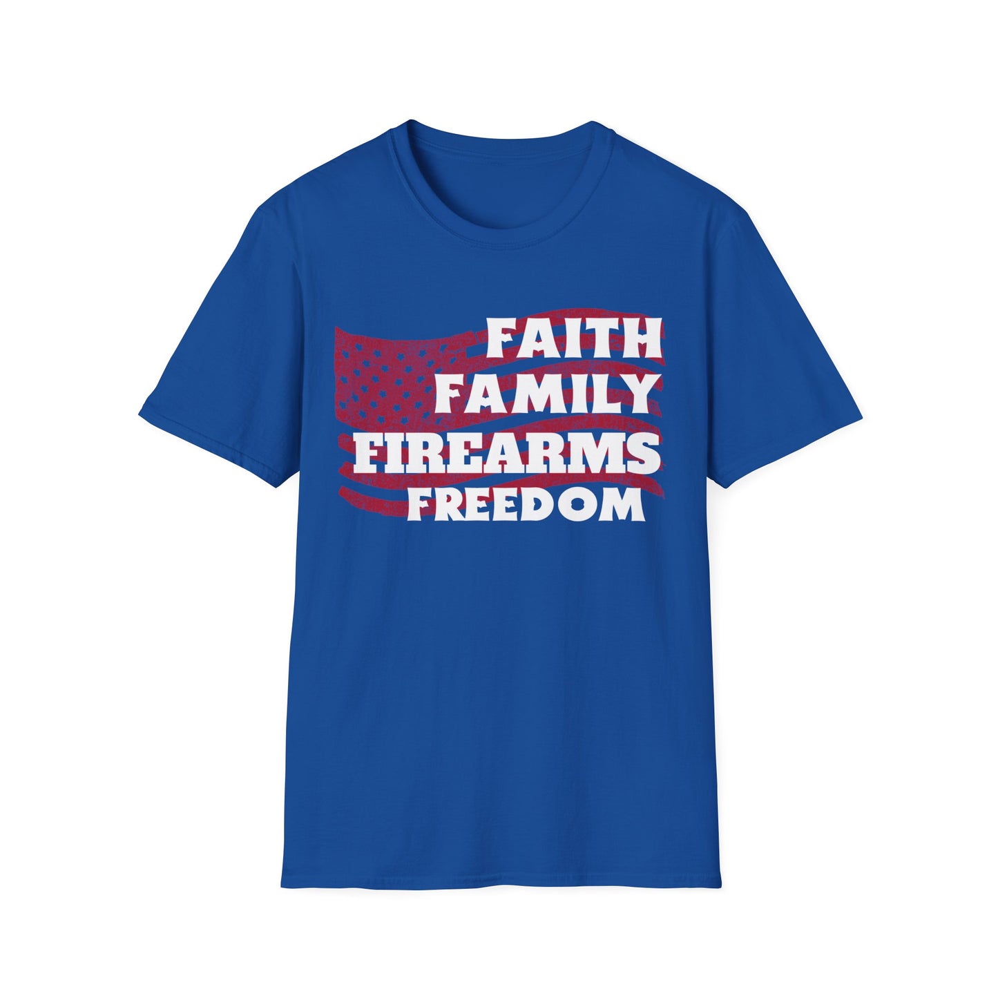 FAITH FAMILY FIREARMS FREEDOM Unisex Softstyle T-Shirt