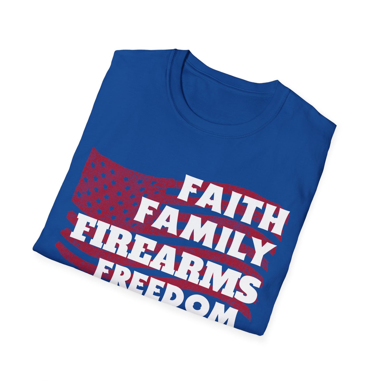 FAITH FAMILY FIREARMS FREEDOM Unisex Softstyle T-Shirt